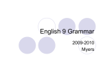 English 9 Grammar