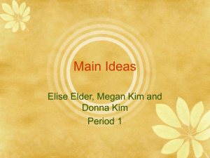 PowerPoint on some of the main ideas in English 1H.