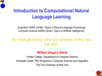 Introduction to Computational Natural Language