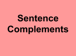 Sentence Complements