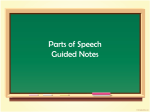 Parts of Speech Guided Notes