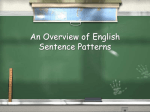 Sentence Patterns - Teacher Wayne Homepage