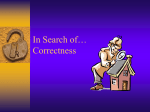 In Search of… Correctness