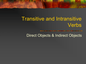 Transitive and Intransitive Verbs