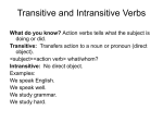 3.4 Transitive and Intransitive Verbs