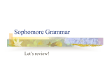 Sophomore Grammar