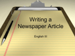 Writing a Newspaper Article