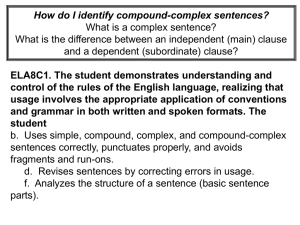 Compound-Complex Sentences Review