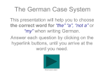 The German Case System