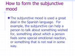How to form the subjunctive mood