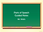 Parts of Speech Guided Notes