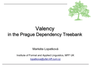 valency - Institute of Formal and Applied Linguistics