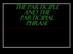 The Participle and the Participial Phrase