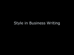 Style in Business Writing