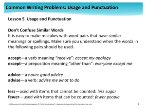 Common Writing Problems: Usage and