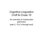 Cognitive Linguistics Croft & Cruse 10
