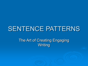 SENTENCE PATTERNS