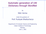 Automatic generation of UW Dictionary through WordNet