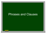 Phrases and Clauses - RUSD