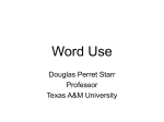 Word Use - Texas A&M University