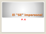 Impersonal “Se” - Spanish Class Info