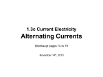 Alternating Currents - Lagan College Physics