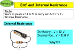 Emf and Internal Resistance