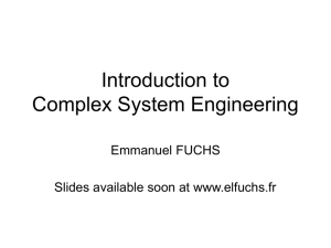 2007 Complex System Engineering Jussieu PARIS 7