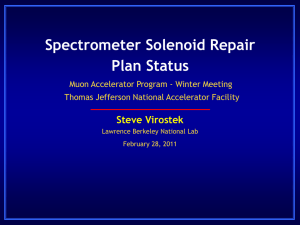 Spectrometer Solenoid Repair Plan Status