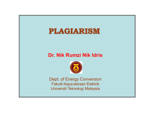 plagiarism - ENCON - Universiti Teknologi Malaysia