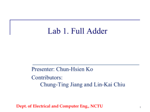 Logic Design Lab 3. Full Adder Chun