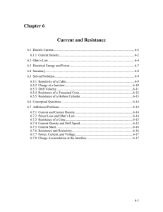 Chapter 6 Current and Resistance