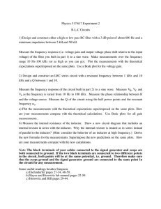 Physics 517/617 Experiment 2 R-L-C Circuits