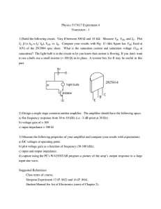 Physics 517/617 Experiment 4 Transistors - 1 R I