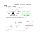 Lecture 5: Diodes: