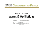 Waves &amp; Oscillations Physics 42200 Spring 2013 Semester