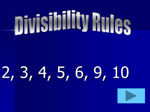 Divisibility Rules PPT