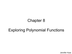Chapter 8 Exploring Polynomial Functions