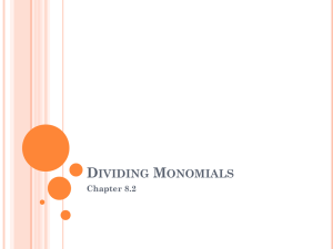 Dividing Monomials