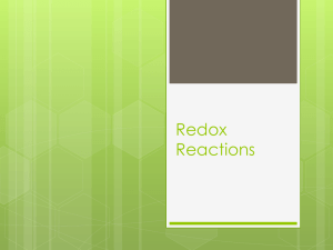 Redox Reactions - Hillsborough County Public Schools
