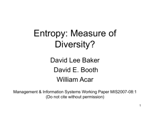 Entropy: Measure of Diversity?