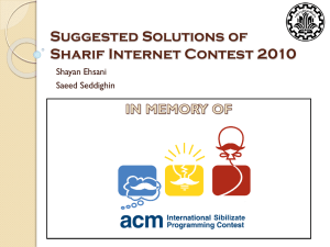 Suggested Solutions of Sharif Internet Contest 09