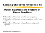 4.6 Matrix Equations and Systems of Linear Equations