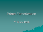 Prime Factorization - Gallatin Gateway School
