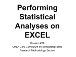 Performing Statistical Analysis on EXCEL