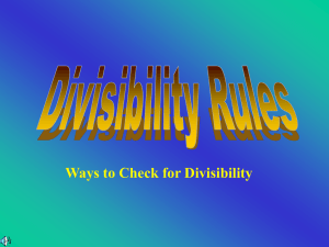 Divisibility Rules - Hawthorne Elementary School