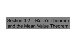 Section 3.2 – Rolle’s Theorem and the Mean Value Theorem