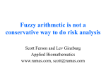 Fuzzy arithmetic is not a conservative way to do risk analysis