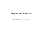 Sequences Revision