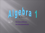Algebra 1 Review - Marquette University High School